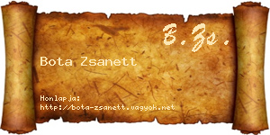 Bota Zsanett névjegykártya